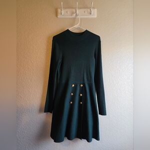 Brand New Olive Green Button Detail Long Sleeve Dress